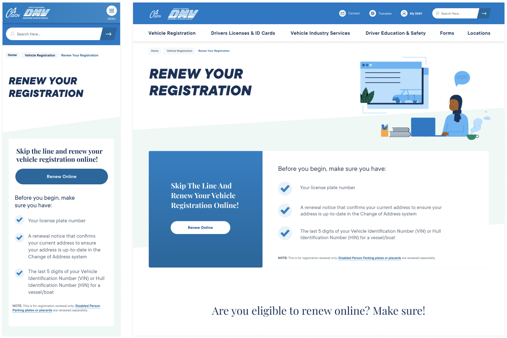 California DMV Website Redesign 10up