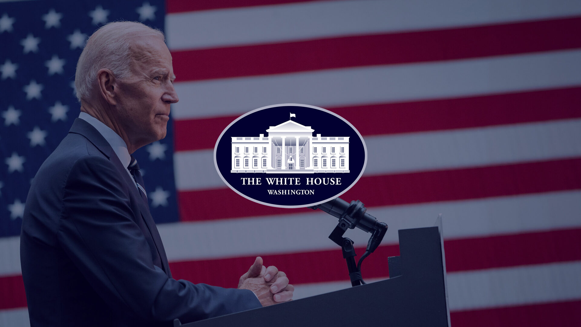White House Logo Over Image Of President Biden